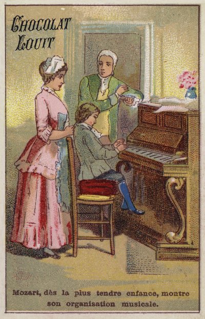 Bardzo młody Mozart pokazujący swoje muzyczne talenty autorstwa French School