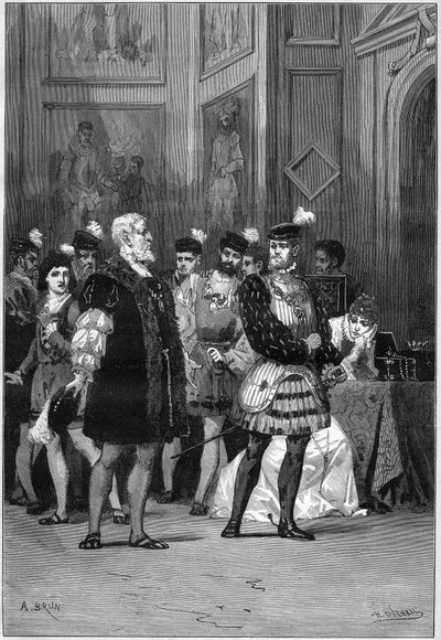 Przedstawienie teatralne: „”Hernani”” Victora Hugo (1802-1885), akt III scena 6. Paryż, Comedie Francaise autorstwa French School