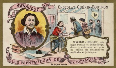 Theophraste Renaudot, francuski lekarz i filantrop (chromolitho) autorstwa French School