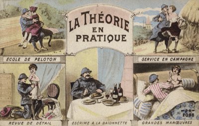 Teoria i praktyka, romans i żołnierstwo (kolor lito) autorstwa French School