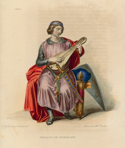 Thibaut de Champagne (kolorowy grawerunek) autorstwa French School