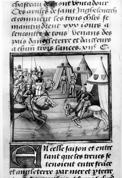 Turniej trzydziestodniowy, z Froissarts Chronicle autorstwa French School