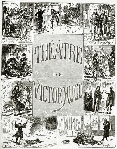 Teatr Victora Hugo, XIX w. (rycina bw) autorstwa French School