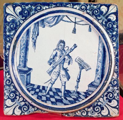 Płytka przedstawiająca fagocistę, 1706 (fajans) autorstwa French School