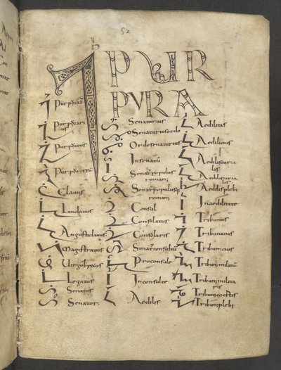 Rękopis z Tironii, MS 37518 f.27r, Paryż, Saint-Germain-des-Prés autorstwa French School