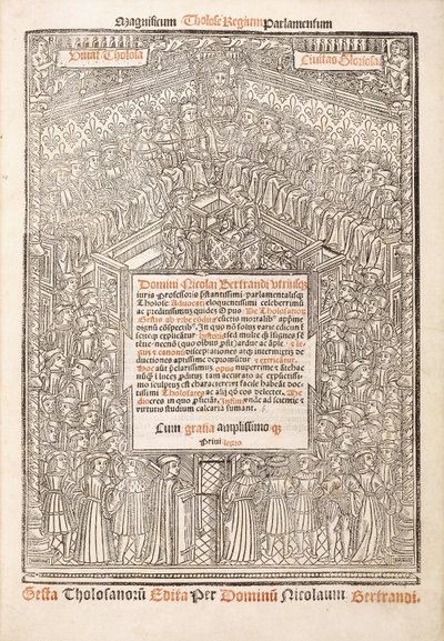 Strona tytułowa przedstawiająca Parlament Tuluzy, 1515 autorstwa French School