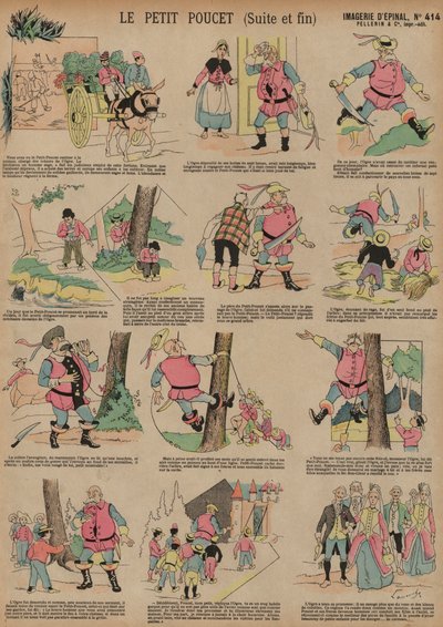 Tom Thumb (kolorowy grawerunek) autorstwa French School