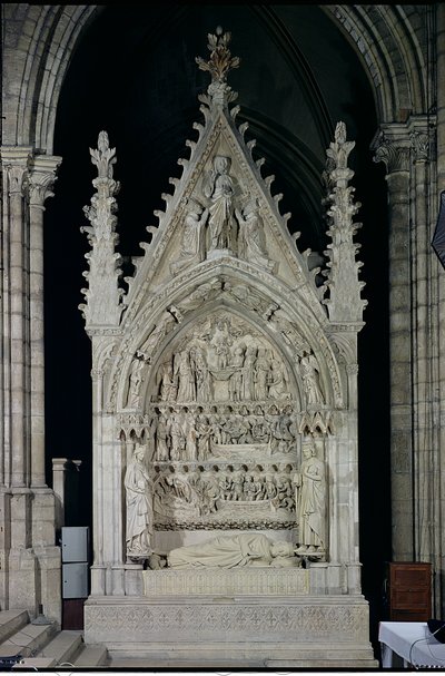 Grób Dagoberta I (605-39) króla Franków, odrestaurowany przez Adolphe Victore Geoffrey-Dechaume (1816-92) w 1862, c.1263 autorstwa French School