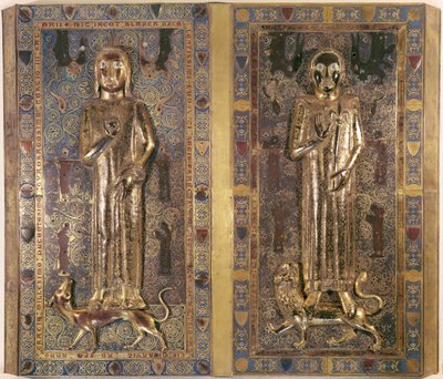 Grób Jeana (1234-50) i Blanche (1234-50) z Francji, dzieci Ludwika IX (1214-70) i Małgorzaty z Prowansji (złoto i emalia) autorstwa French School