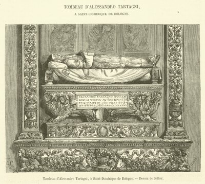 Grób Alessandro Tartagniego w Saint-Dominique de Bologna (rycina) autorstwa French School