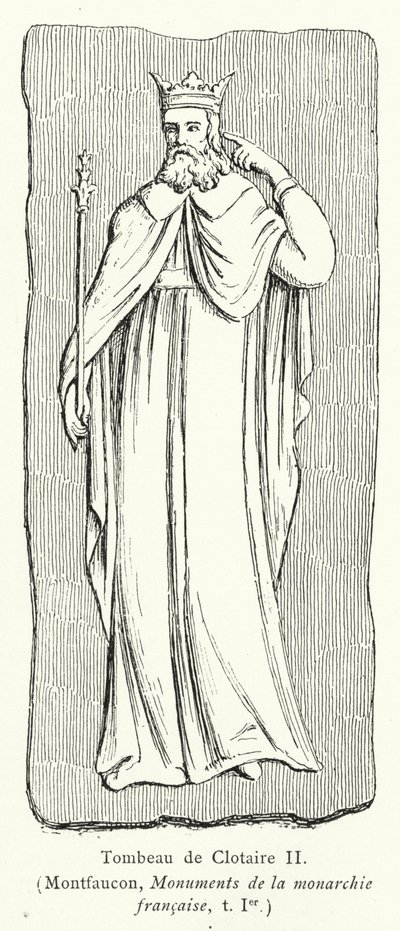 Grób Clotaire II (rycina) autorstwa French School