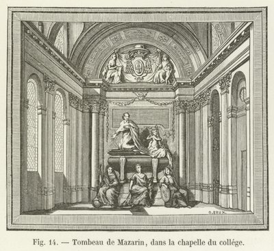 Grób Mazarina, w kaplicy kolegium autorstwa French School