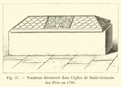 Grób odkryty w kościele Saint-Germain des Pres w 1799 r. autorstwa French School