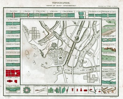 Mapa topograficzna. (grafika, ok. 1850) autorstwa French School
