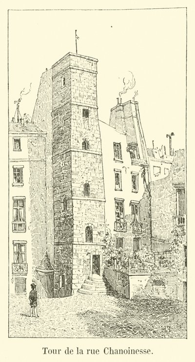 Wieża przy ulicy Chanoinesse autorstwa French School