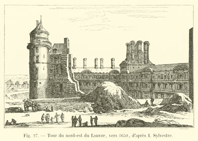 Wieża północno-wschodnia Luwru, ok. 1650 r., za I Sylvestre autorstwa French School