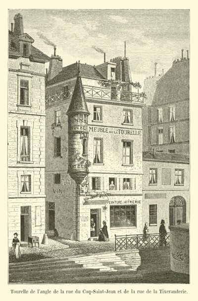 Wieża na rogu rue du Coq-Saint-Jean i rue de la Tixeranderie autorstwa French School