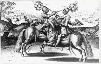 Scena turnieju pomiędzy Henrykiem IV (1553-1610) i Antoine de Pluvinel (1555-1620) autorstwa French School