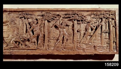Handel drewnem z Brazylii, ok. 1550 (drewno) autorstwa French School