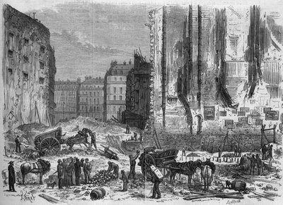 Przemiany Paryża w okresie II Cesarstwa, Paryż Haussmanna; odkrycie ossuarium podczas budowy rue de Maubeuge autorstwa French School