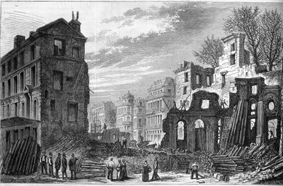 Przemiany Paryża pod Drugim Cesarstwem, Haussmann Paryż: przebicie bulwaru Saint Germain (Saint-Germain) autorstwa French School
