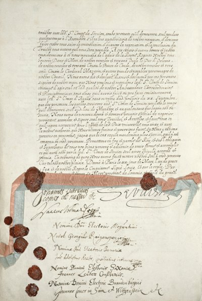 Traktat westfalski, podpisany w Munster, 24 października 1648 (patrz 211403) autorstwa French School