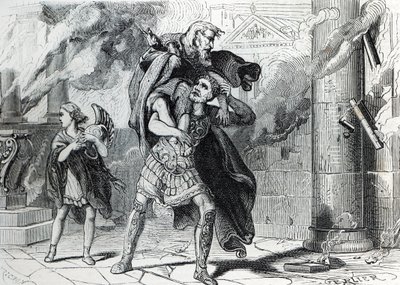 Wyciek trojana (grawerowanie) 1864 autorstwa French School