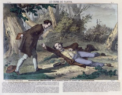 Troppmann zatruwa Jeana Kincka w lesie Wattwiller, 1869 autorstwa French School