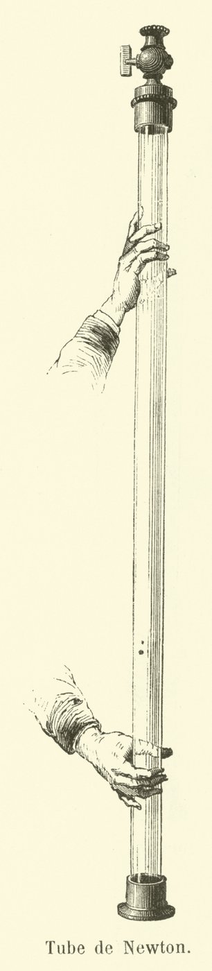 Tuba Isaaca Newtona (grawerowanie) autorstwa French School