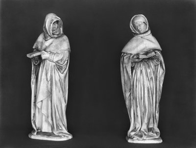 Dwóch żałobników, z grobu księcia Jean de Berry (1340-1416) c.1450-53 (alabaster) autorstwa French School