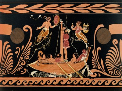 Ulisses i Syreny, ilustracja z antycznej greckiej wazy autorstwa French School