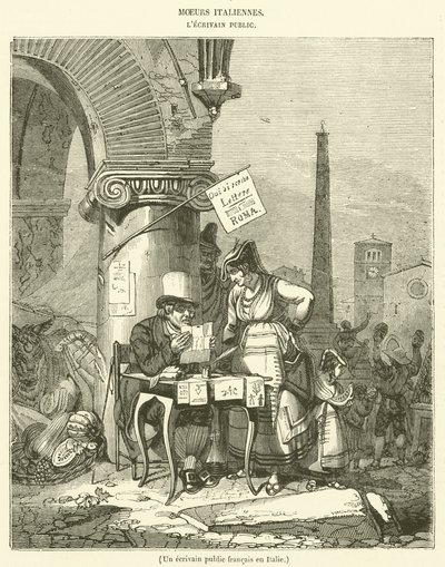 Francuski pisarz publiczny we Włoszech (grafika) autorstwa French School