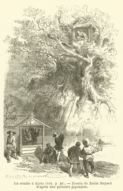 Pustelnik w Kioto (rycina) autorstwa French School