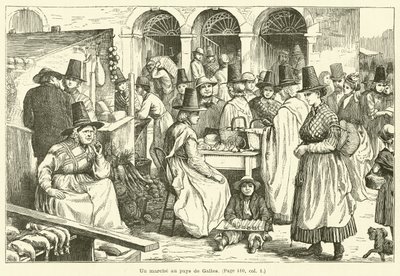 Marsz w Walii (rycina) autorstwa French School