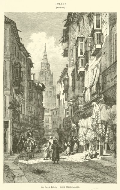 Ulica w Toledo (rycina) autorstwa French School