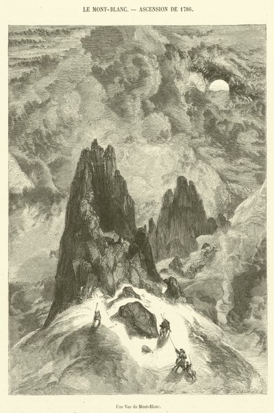 Widok Mont-Blanc (rycina) autorstwa French School