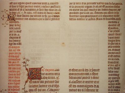 Niedokończona strona, z „Biblii Jeana de Sy”, c.1355 (welum) autorstwa French School