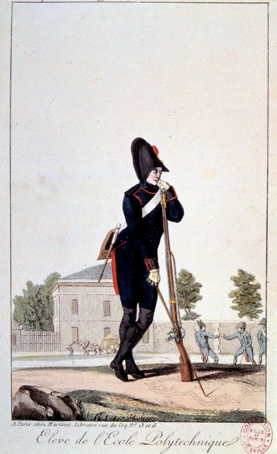 Mundur: uczeń Szkoły Politechnicznej w XIX wieku. Druki z XIX wieku. Paryż, Muzeum Carnavalet autorstwa French School