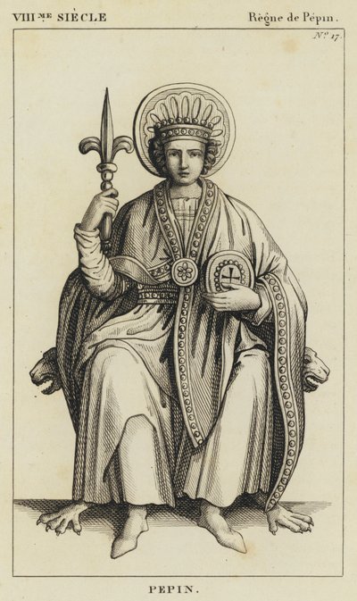 VIII wiek, panowanie Pepina, Pepin (rycina) autorstwa French School