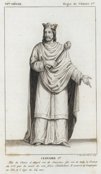 VI wiek, panowanie Chlotara I, Chlotera I (rycina) autorstwa French School