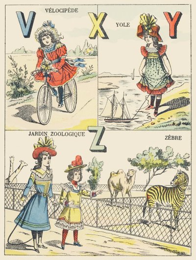V X Y Z: welocyped, joł, ogród zoologiczny, zebra autorstwa French School