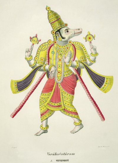 Varaha, grawerowane przez de Marlet autorstwa French School