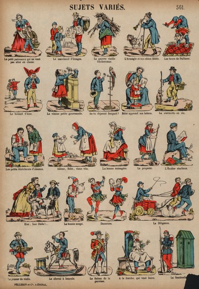 Różne tematy (kolorowe grawerowanie) autorstwa French School