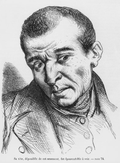 Vautrin aresztowany i zidentyfikowany, ilustracja ze Splendeurs et Miseres des Courtisanes autorstwa Honore de Balzac, opublikowana w 1867 r. autorstwa French School