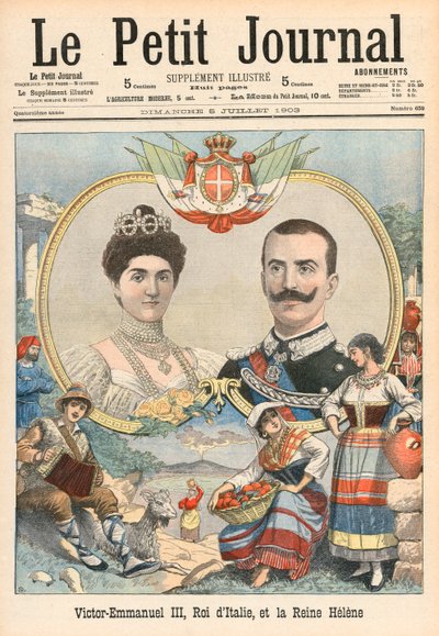 Wiktor-Emanuel III Włoch i królowa Helene autorstwa French School