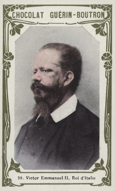 Wiktor Emanuel II, król Włoch (kolorowa fotografia) autorstwa French School