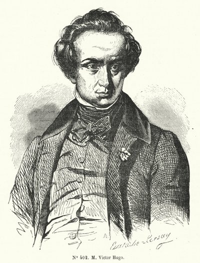 Victor Hugo, francuski powieściopisarz i dramaturg (grafika) autorstwa French School