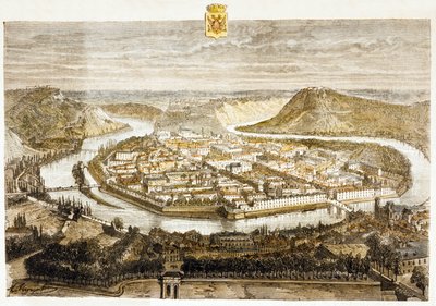 Widok Besancon, Francja (kolorowe grawerowanie) autorstwa French School