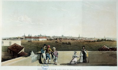Widok Buenos Aires w Argentynie. Litografia Vidala (1820) XIX wiek. Paryż, Biblioteka Ameryki Łacińskiej autorstwa French School