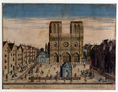 Widok katedry Notre Dame w Paryżu autorstwa French School